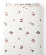 Tissu - Sucre d'orge et houx blanc