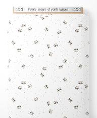 Tissu - Ratons laveurs et points ludiques