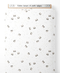 Tissu - Ratons laveurs et points ludiques