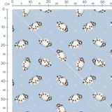 Tissu - Chiots dalmatiens sur bleu