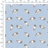 Tissu - Chiots dalmatiens sur bleu