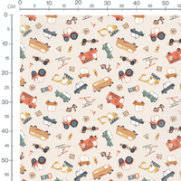 Tissu - Véhicules variés et signalisation