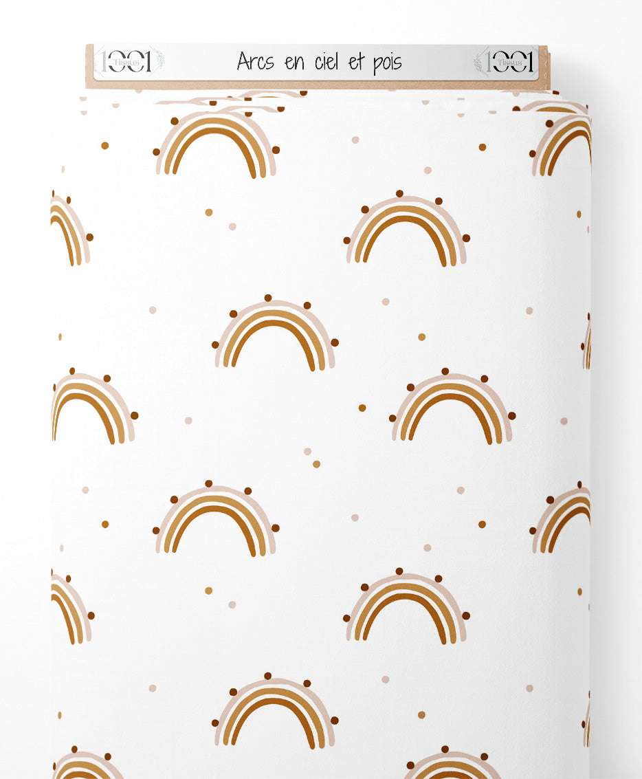 Tissu - Arcs-en-ciel et pois