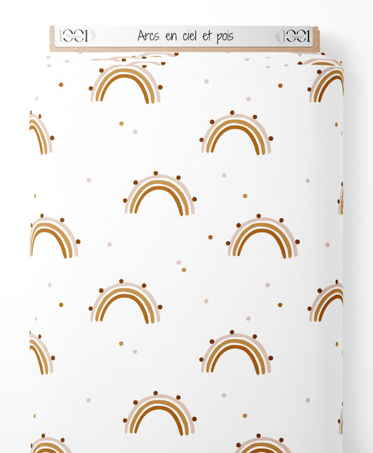 Tissu - Arcs-en-ciel et pois