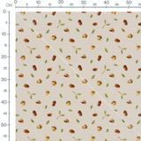 Tissu - Glands bruns et feuilles vertes