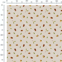 Tissu - Glands bruns et feuilles vertes