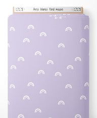 Tissu - Arcs blancs sur fond mauve