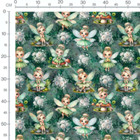 Tissu - fee magique fond vert
