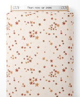 Tissu - Fleurs roses sur crème
