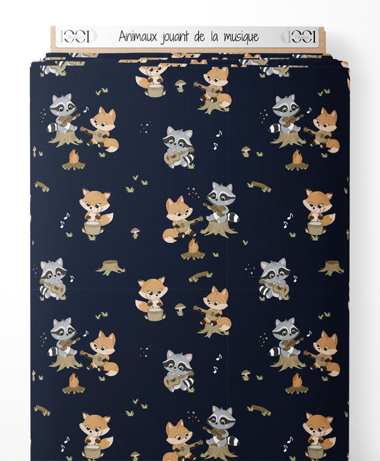 Tissu - Animaux jouant de la musique