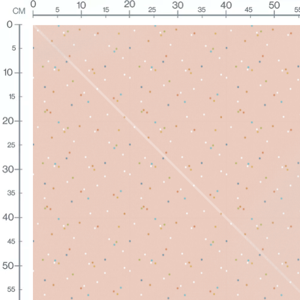 Tissu - Pois colorés sur fond rose