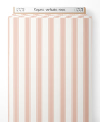 Tissu - Rayures verticales roses