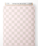 Tissu - Carreaux rose pâle sur uni