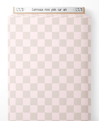 Tissu - Carreaux rose pâle sur uni