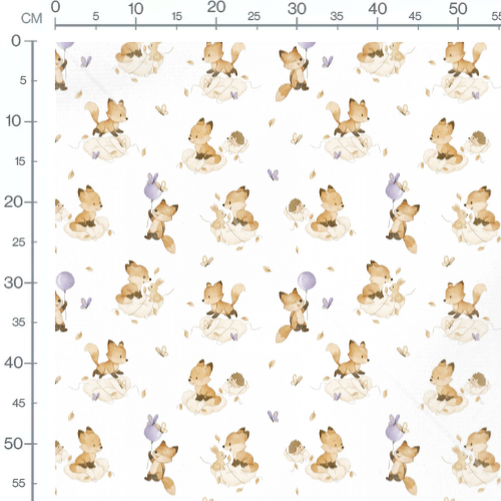 Tissu - Bottes florales sur fond blanc