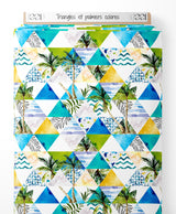 Tissu - Triangles et palmiers colorés