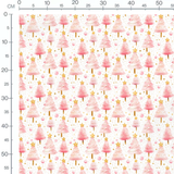 Tissu - sapin rose dore