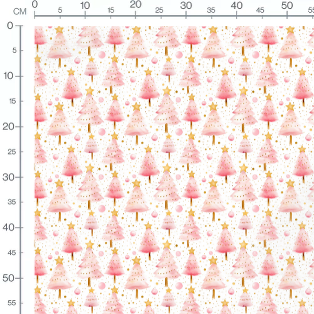 Tissu - sapin rose dore
