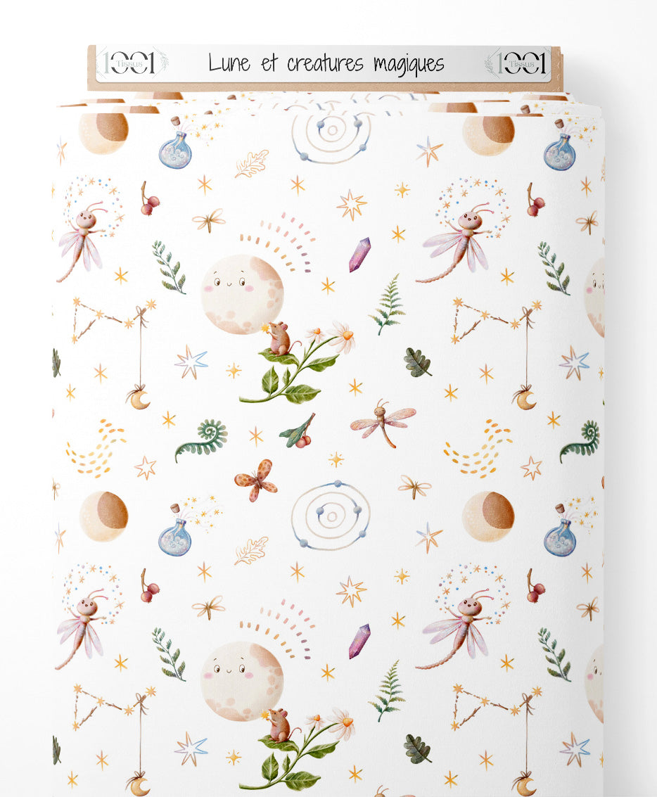 Tissu - Lune et créatures magiques