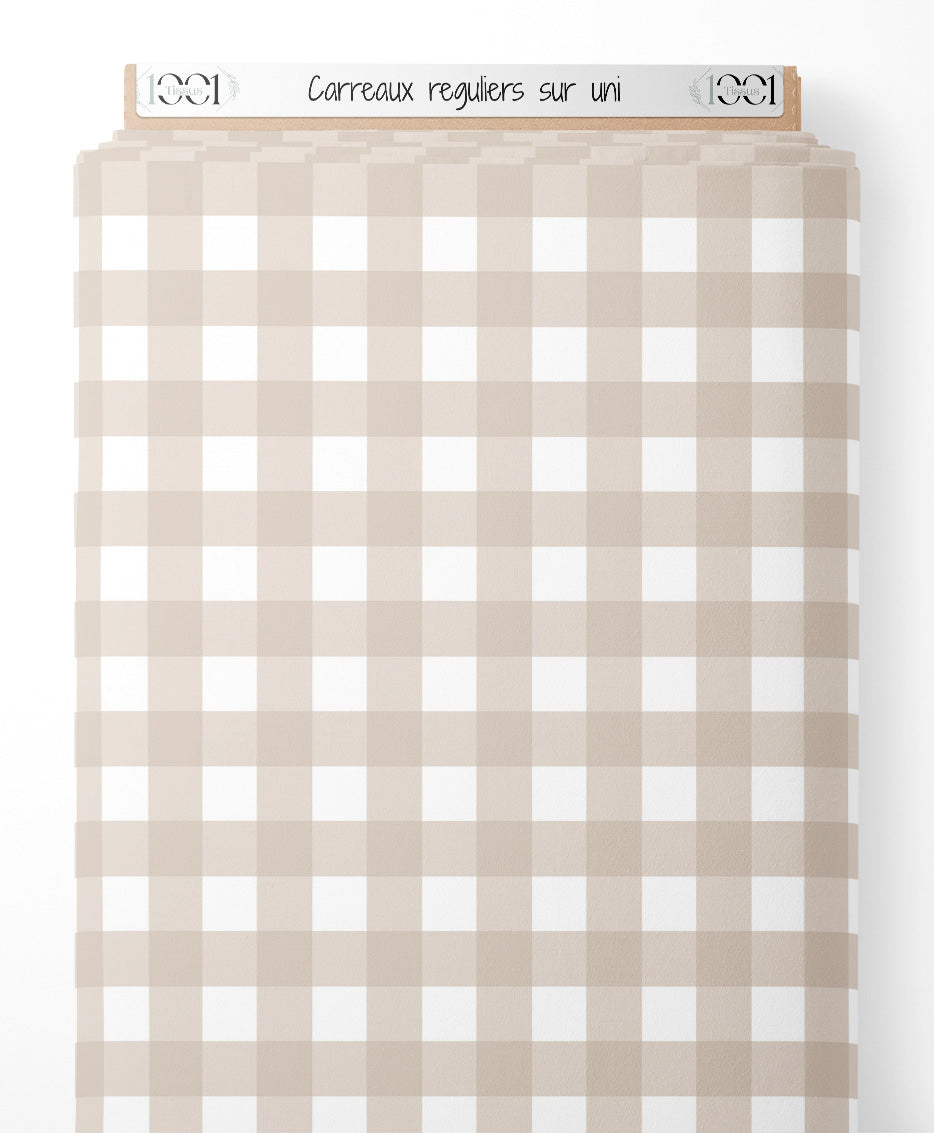 Tissu - Carreaux réguliers sur uni