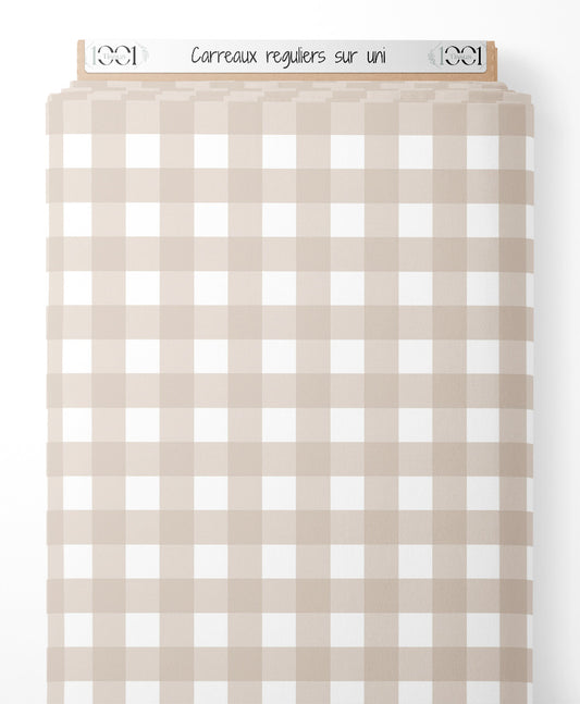 Tissu - Carreaux réguliers sur uni