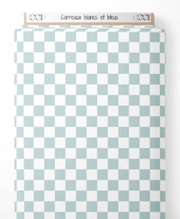 Tissu - Carreaux blancs et bleus