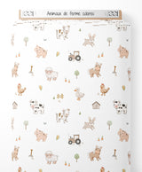 Tissu - Animaux de ferme colorés