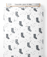 Tissu - Chaussettes grises et étoiles