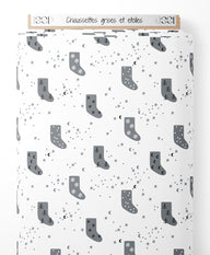 Tissu - Chaussettes grises et étoiles