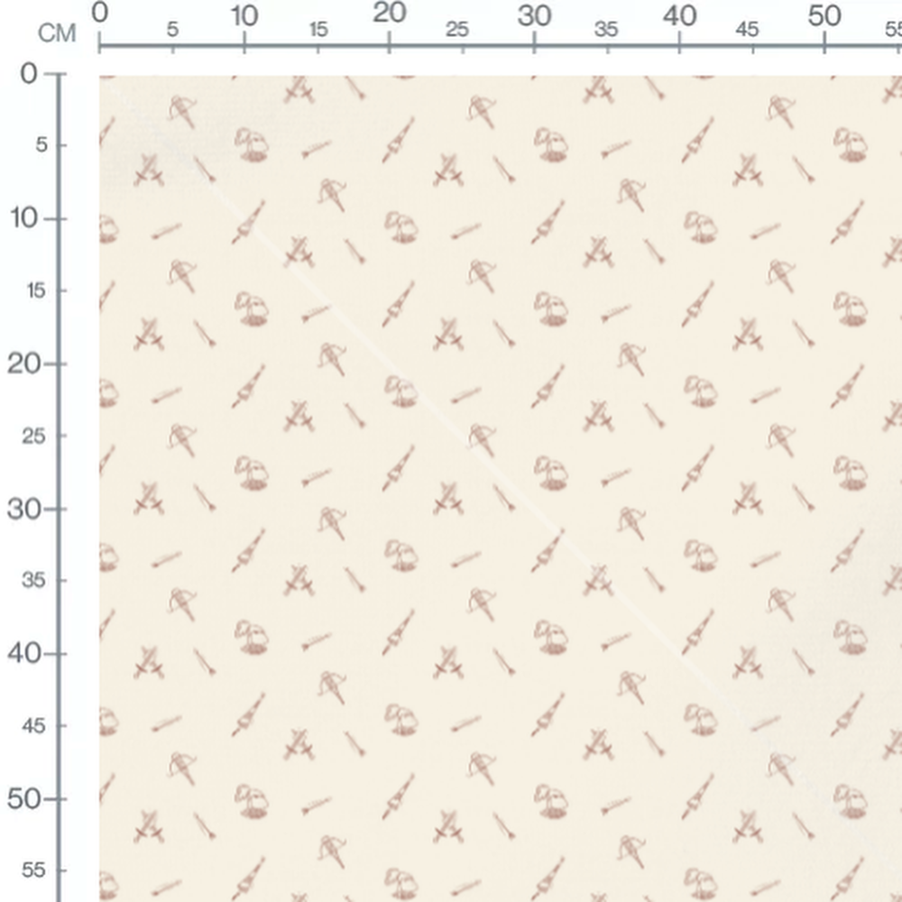 Tissu - Épées et casques marron