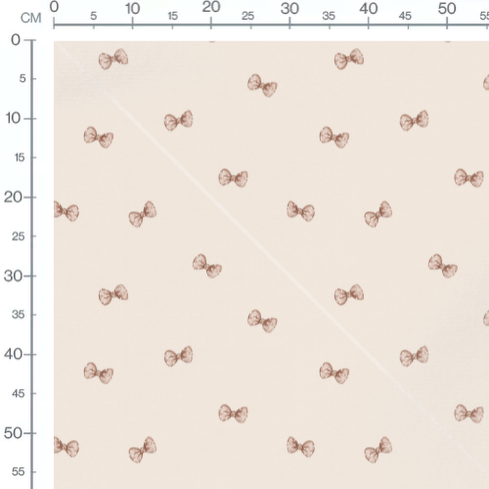 Tissu - Nœuds papillon marron sur beige