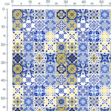 Tissu - Carreaux mosaïque colorée
