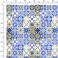 Tissu - Carreaux mosaïque colorée