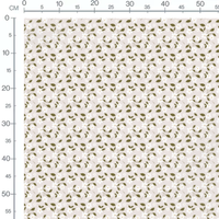 Tissu - Fleurs blanches et vertes beige