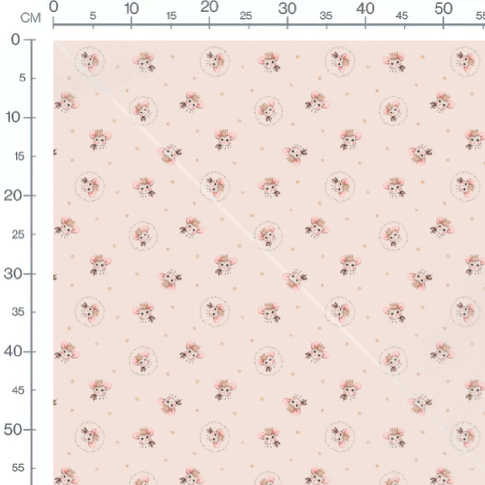 Tissu - Souris dorées sur rose