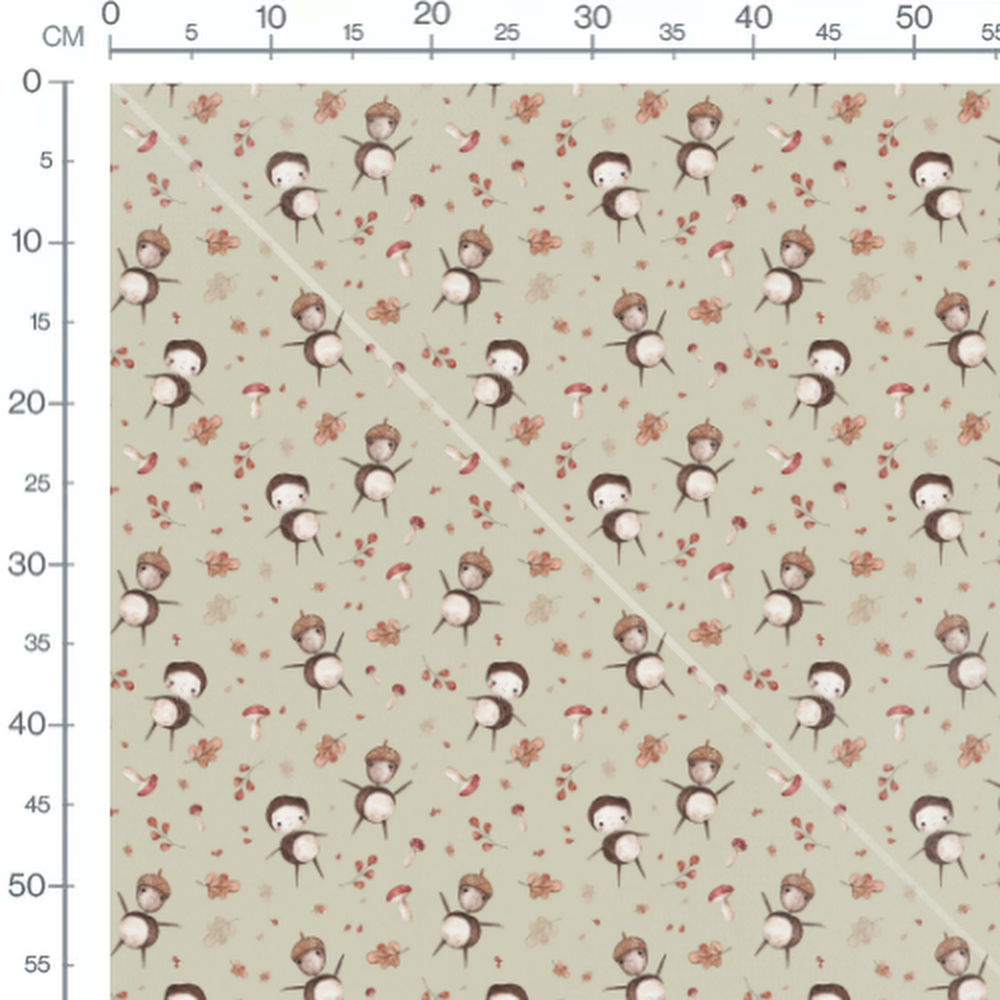 Tissu - Glands verts et champignons