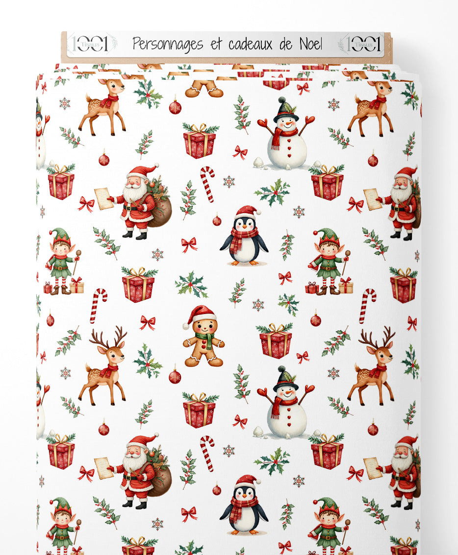 Tissu - Personnages et cadeaux de Noël