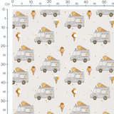 Tissu - Camions et cornets glacés