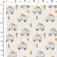 Tissu - Camions et cornets glacés