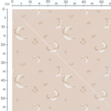 Tissu - Lunes et feuillages beige
