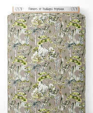 Tissu - Palmiers et feuillages tropicaux