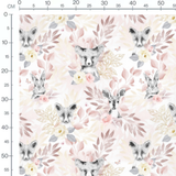 Tissu - Animaux noir et blanc pastel