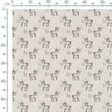Tissu - Rennes et flocons sur beige