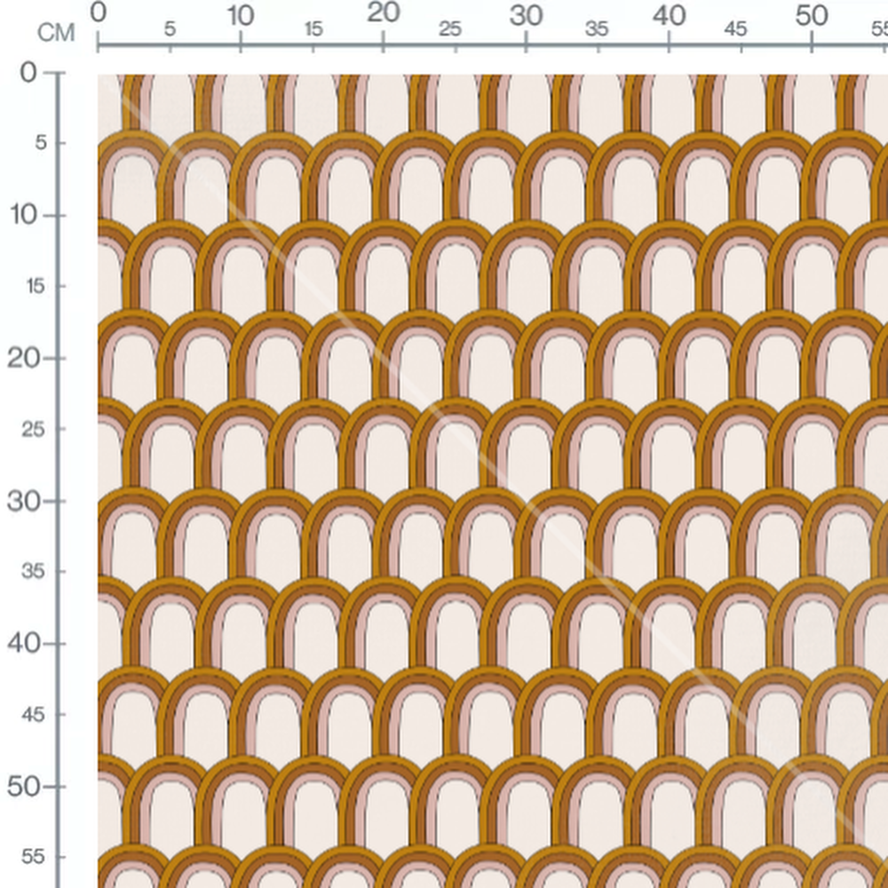 Tissu - Arches marron et beige