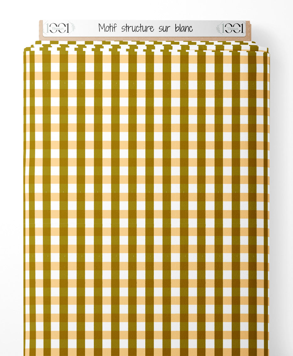 Tissu - Motif structuré sur blanc