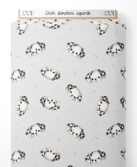 Tissu - Chiots dalmatiens aquarelle