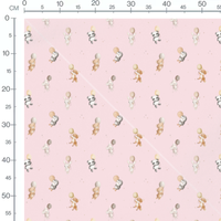 Tissu - Animaux ballons fond rose