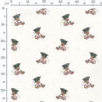 Tissu - Voitures sapins et cadeaux