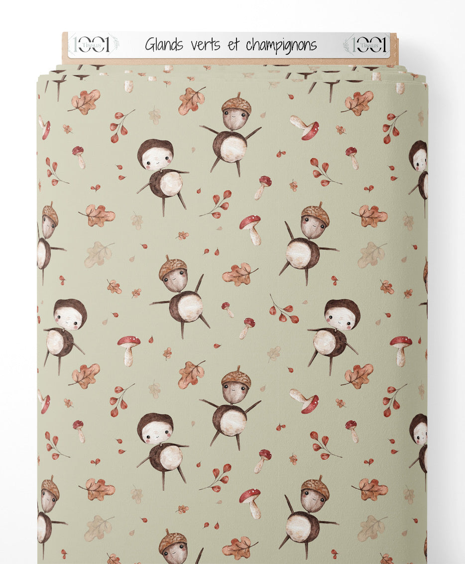 Tissu - Glands verts et champignons