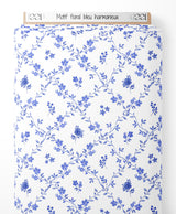 Tissu - Motif floral bleu harmonieux